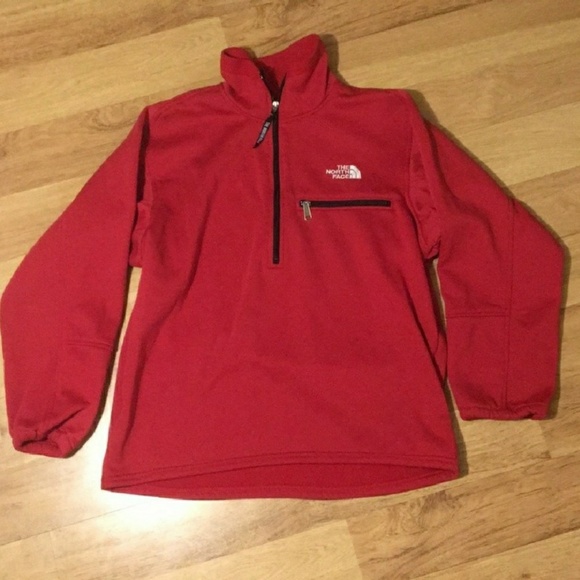 Red pullover 1/4 Zip North Face - Picture 2 of 4